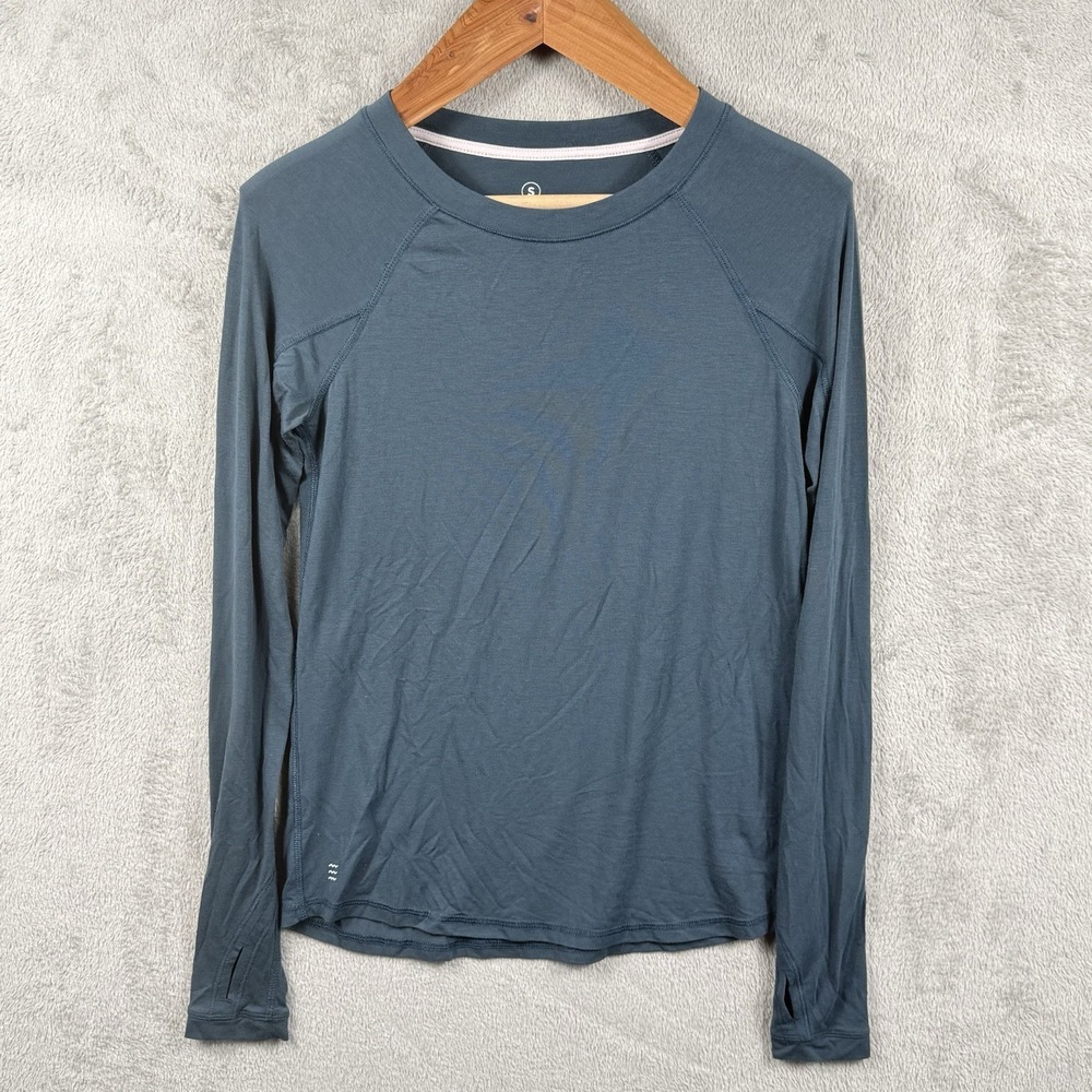 Free Fly Bamboo Lightweight Long Sleeve Shirt Woman’s S Navy Blue Stretch Soft